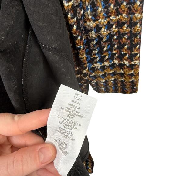 Susan Graver Liquid Knit Long Line Cardigan Sweater Houndstooth Womens Plus 1x - Picture 5 of 6